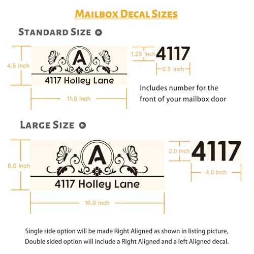 Image of Custom Reflective Mailbox Numbers and Street Address Decal - CMN13