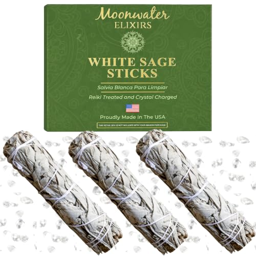 Native American Organic White Sage Smudge Sticks - Salvia Blanca para Limpiar - Sacred New Age Rituals for Energy Clearing, Meditation, Negative Energy Removal, Purification, Spiritual Healing. (3)