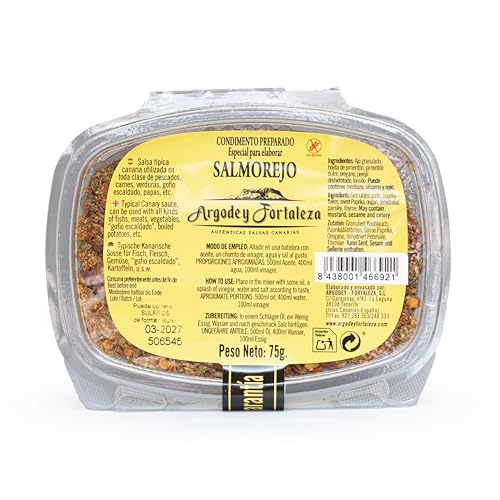 Argodey Fortaleza Especias para Salmorejo Canario 75 g | Mezcla Artesanal para Potenciar el Sabor en Carnes, Pescados, Verduras y Sancochos