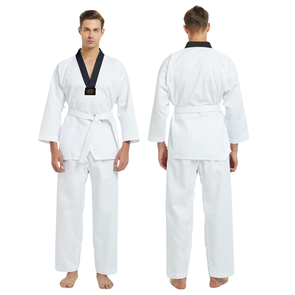 Rewon Gear REWON Kimono karate Judo taekwondo, Premium ligero para estudiantes de jiu Jitsu BJJ Gi uniforme con Cuello en V negro entrenamiento de artes marciales mma