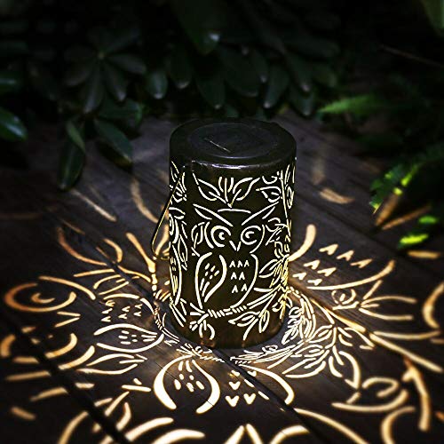 Preisvergleich Produktbild Kaixoxin Solar Laterne Hängende Solarleuchten Außenlaterne Wasserdichte Nachtlicht Gartendekoration Lampe für Garten, Hof, Gehweg, Terrasse, Geschenkferien (Black)