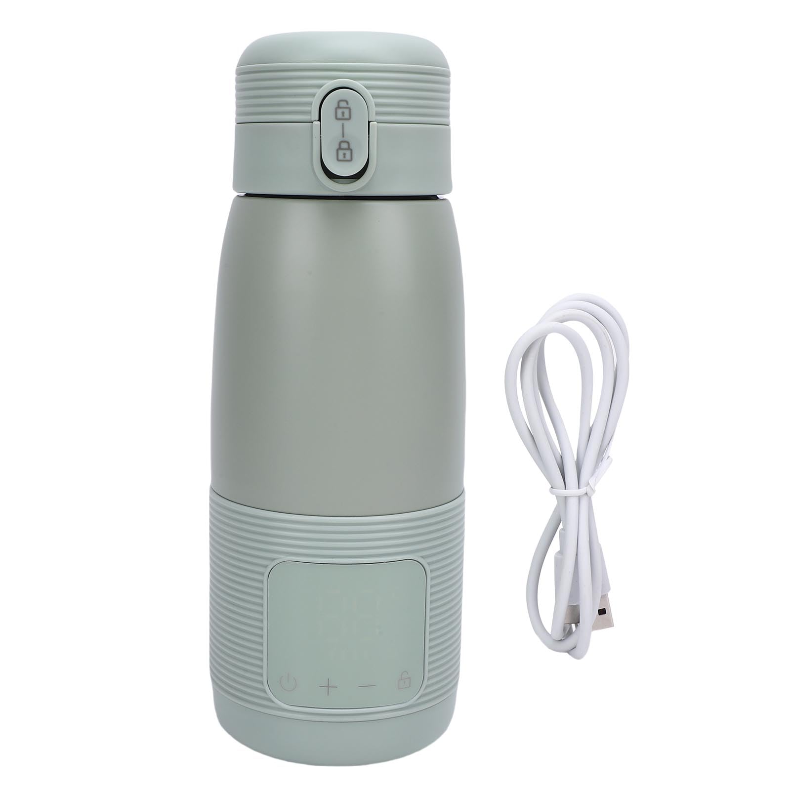 Generic Chauffe-Lait sans Fil à Chauffage Rapide, Fonctionne à Piles pour Les Voyages, Chauffe-biberon Rechargeable pour Le Camping en Acier Inoxydable (350 ML 5000 mah)