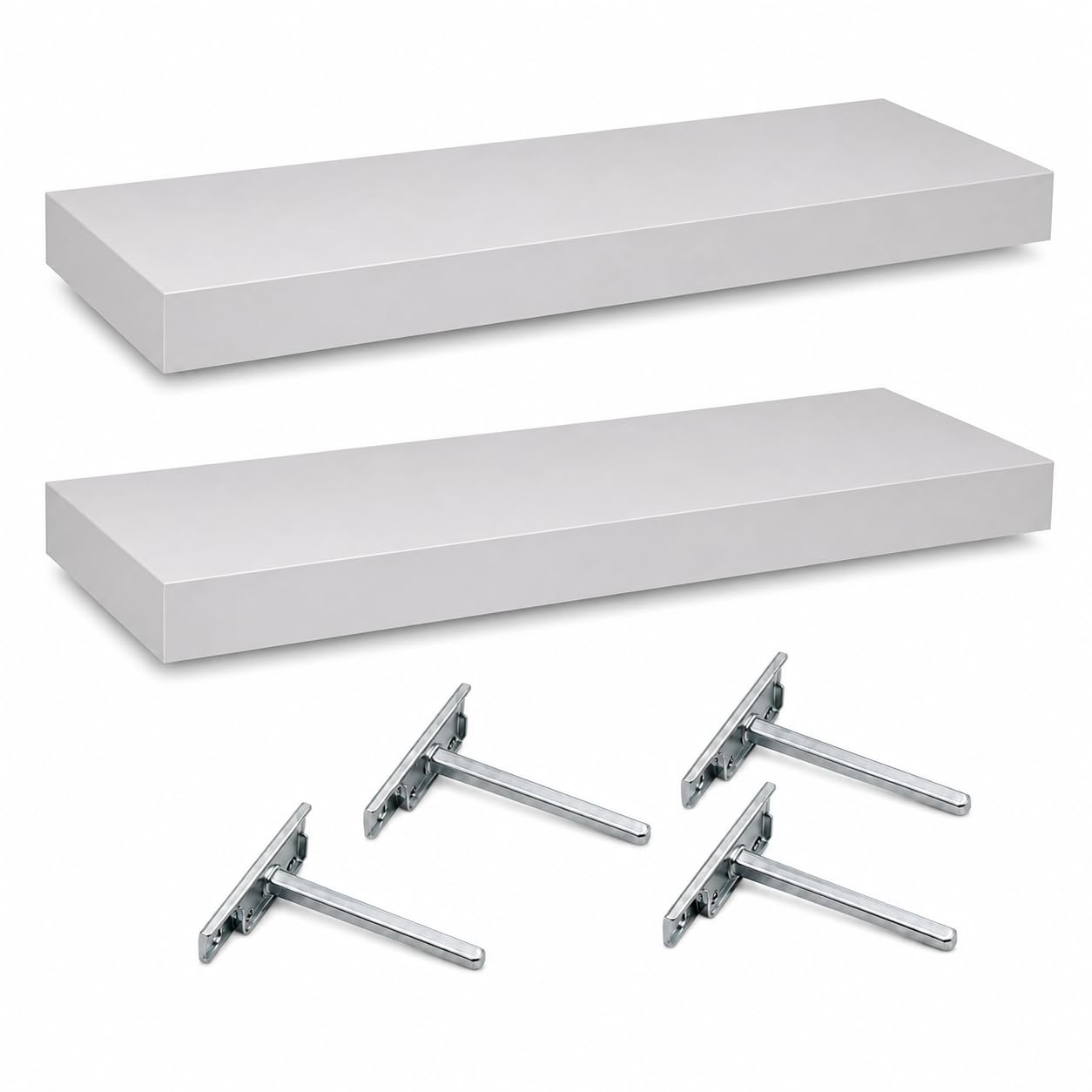 intar Mensole da Parete Grigio Chiaro 60 x 20 cm set da 2 Mensole da Muro