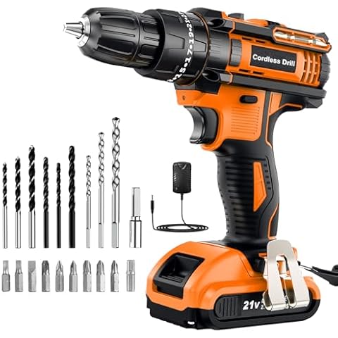 AKZWOXRO 21V Cordless Hammer Drill with Battery Cover