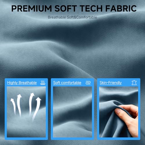 Image of GTPLAYER Gaming Chair,Office Chair with Pocket Spring Lumbar Support, Ergonomic Comfortable Wide Office Desk Computer Chair with Outward Fixed Soft Armrests and Footrest (Fabric, Blue)