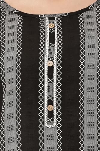 Image of Women Cotton Blend Kurti Pant Set for Women Ethnic Printed Straight Kurta with Pants Co Ord Set Casual Office Wear Traditional Kurta Set Blue 3 /4 Sleeve Round Neck