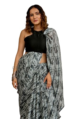 Image of MIRCHI FASHION Saree for Woman Chiffon Shibori Printed | Lightweight Regular Use and Professional Office Sari with Blouse Piece