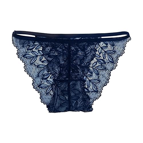 Generisch Mujeres Sexy Simple Color Sólido Sexy Encaje Cómodo Bragas simples, azul, talla única