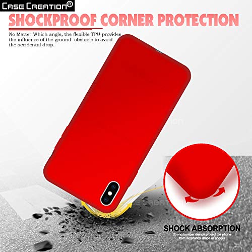 Image of Case Creation Luxurious OG Series for iPhone Xs Case Cover,Anti-Dirty Slim Case Frosted Matte Cute Candy TPU Raised Bezel (Splash of Color) Back Cover for Apple iPhone Xs -Wine Red