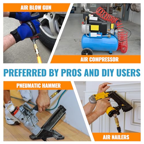 image for SUNGATOR 25-Pack 1/4 Inch Air Hose Fittings, 1/4'' Male NPT Industrial