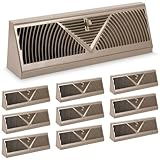 Yaocom 10 Pack Baseboard Register Vent 18 Inch Duct Opening Size Vent Covers for Home Floor Diffuser Wall Corner Brown Baseboard Air Covers, Smooth Air Adjust Lever, Heavy Duty Steel, Easy Install