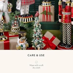 Mackenzie childs christmas cardinal tree with courtly check garland tabletop tree  urban country home decor