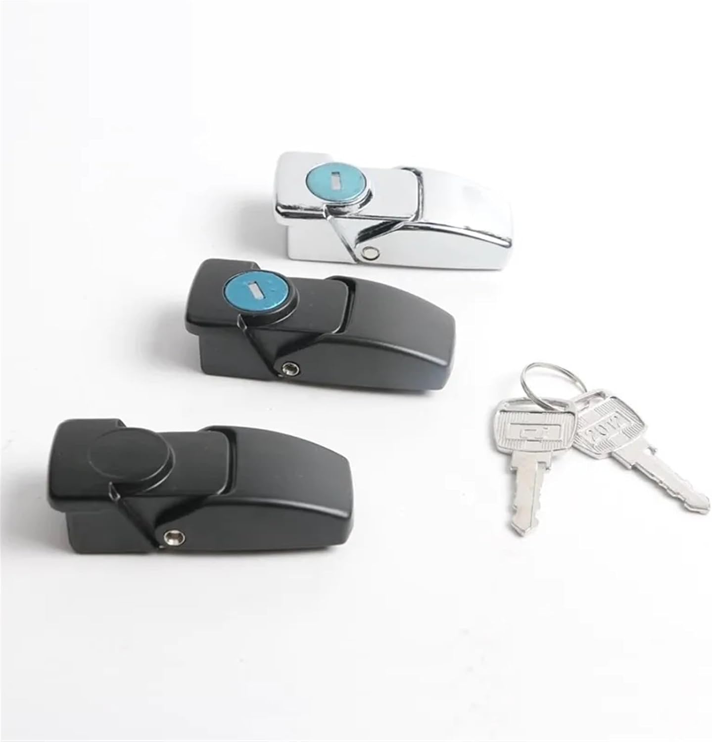 Zinc Alloy Hidden Cabinet Lock with Key - 2 Pack for High & Low Voltage Cabinets Distribution Boxes(Black,DSK-1)