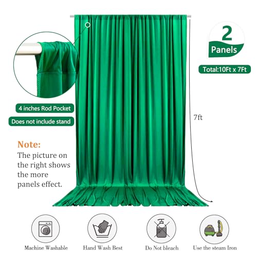 Image of 10 x 7 Feet Hunter Green Backdrop Curtain for Partie, Background Curtains for Photoshoot, Birthday, Wedding, Halloween, Thanksgiving, Christmas, New Year Party Decorations 5Ft x 7Ft, 2 Panels