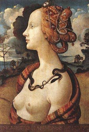 Peinture à l'huile Simonetta Vespucci 1480 de Piero di Cosimo sur toile premium