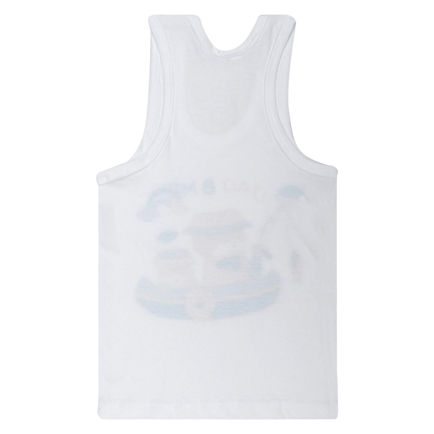 superminis Cotton Vests/Baniyan/Inner Wear - Regular Fit, Sleeveless, Printed Sandos for Girls, Boys and Kids (White, 18-24 Months) Pack of 6 - Image 5 thumbnail