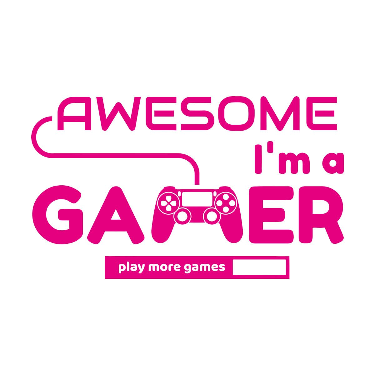 Wall Vinyl Sticker Decor Table Teen Gamer Joystick Play More Games 72x120.6cm Do not Damage the wall Surface Extra Large Rosered