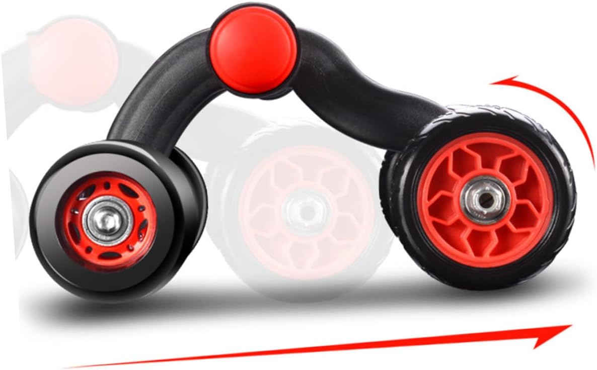 Luxshiny Automatic Rebound Abdominal Muscle Roller Fitness Device with Non-slip Handles and Knee Mat for Core Strength Training Home Workouts Black