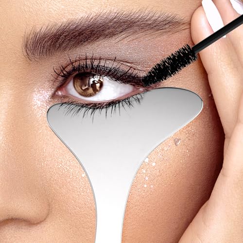 BOXOB 4pcs 304 Stainless Steel Eyeliner Stencil, Reusable Wing Eye Liner Guide Auxiliary Tool Multifunctional Metal Mascara Shield for Eyeshadow and Eyelashes Applicator Quick Makeup Template - Image 7