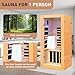Lamar Indoor Sauna for Home, Low EMF Far Infrared Saunas with Red Light Therapy for 1 Person, 10-Color Light, Bluetooth Speakers, 5 Heating Plates
