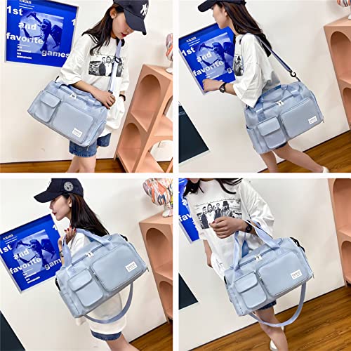 Image of Small Gym Bag for Women, Travel Duffle Bag Carry On Weekender Bag with Shoe Compartment