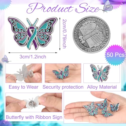 Tondiamo 50 Pcs World Suicide Prevention Day Lapel Pins Enamel Lapel Badges Gifts for Party Supplies Decoration Charity Event Supplies2