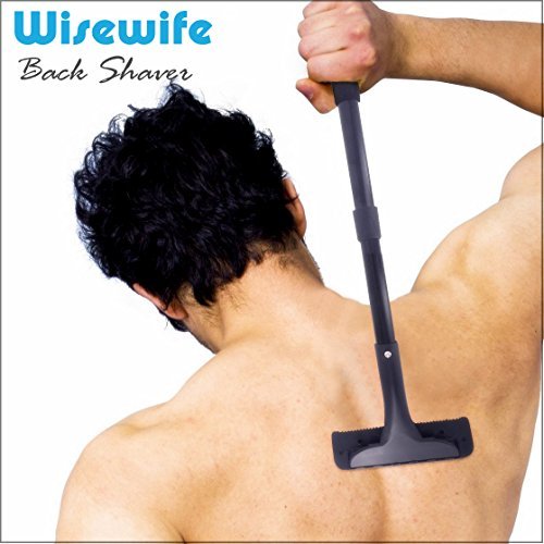 Back Shaver Body Grooming Kit for Back Hair Removal with Telescopic Handle and Safety Blades for Pain-Free Back Hair Shaver Razor (Back Shaver Includes 2 Replacement Blades)