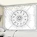 Tapisserie de tarot mandala tenture murale soleil et lune noir et blanc sorcellerie hippie potins couverture bohème A8 180x230cm