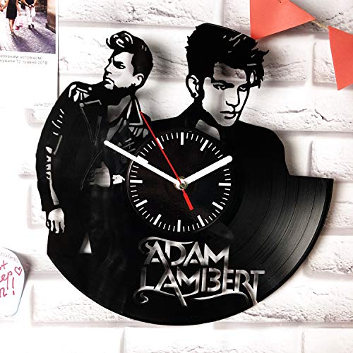 Vinyl Wall Clock Compatible With Adam Lambert Vinyl Record - Best For Boss Dad Mom Boy Girl Home Decoration Room Inspirational, Silent Wall Art #TOP4