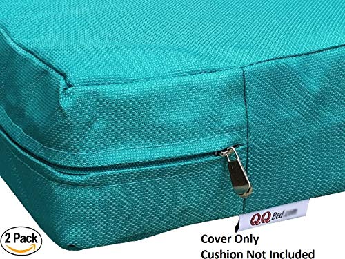image for QQbed 2 Pack Outdoor Patio Chair Washable Cushion Pillow Seat Covers E