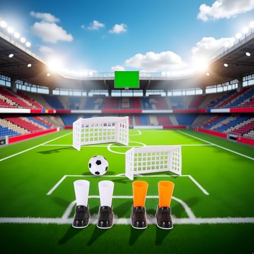 HDouii 1 Set Finger-Fußbälle, lustiges Finger-Tischspiel-Set mit Zwei Toren für Fans, Club, Party, Geschenke, Fußballprodukte, Fußballspiele