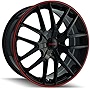 Touren TR60 3260 Wheel with Black Finish with red ring (16x7”/5x112mm)