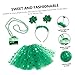 Milisten 1Set St Patrick's Day Accessories Shamrock Headband Necklace Skirt Party Costume for Festivals Birthdays Celebrations Fun Comfortable Outfit for All Ages Green
