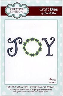 Sue Wilson Festive Collection Christmas Joy Wreath, Metal, 4 x 10.2 cm
