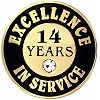 PinMart Gold Color Plated Excellence in Service Year Award Lapel Pin Metal Enamel Workplace Reward Pin w/Rhinestone 1-60 Years Pins for Long Standing Employees
