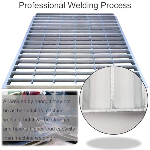 image for MASSLUNT Galvanized Steel Drain Grate with Base, 24x24 Outdoor Drain C