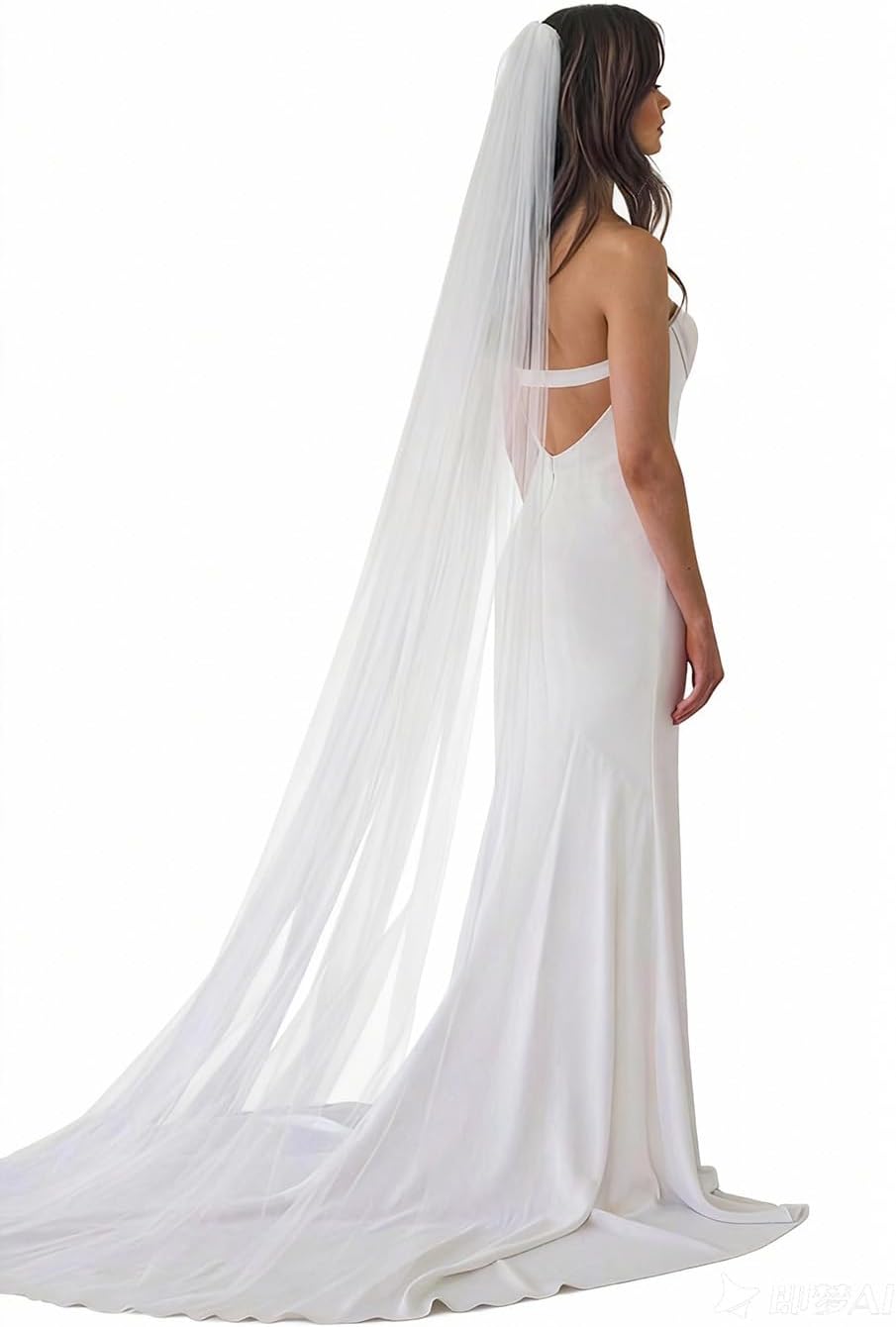 Cathedral Wedding Veils Long Bride Veil with Comb 1 Tier 118’’ White Tulle Veils Bridal Veil for Women