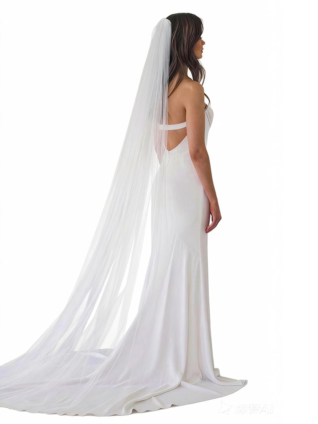 Cathedral Wedding Veils Long Bride Veil with Comb 1 Tier 118‘’ White Lace Veils Bridal Hair Accessories for Women