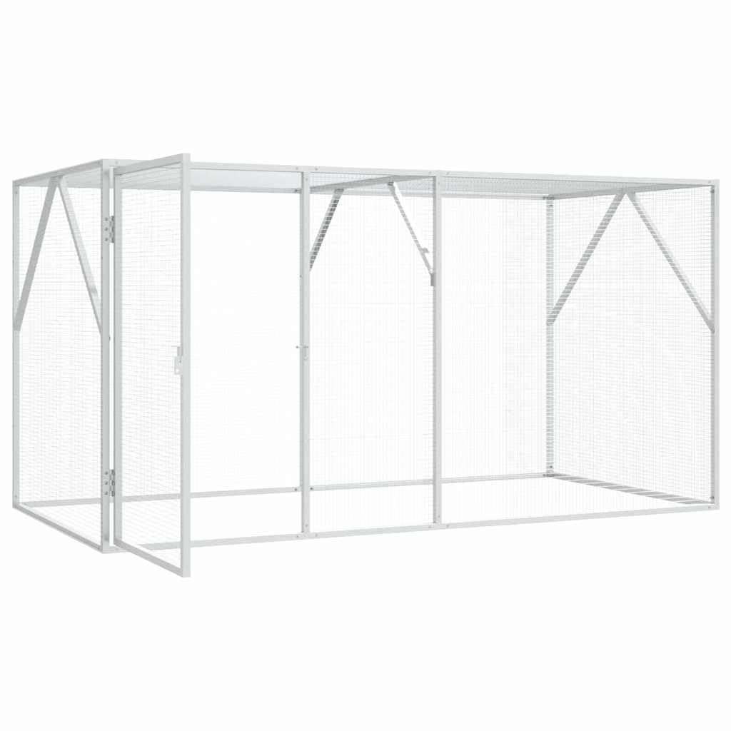 INLIFE Vogelkäfig Anthrazit 208 x 102 x 108 cm Verzinkter Stahl,Tier- & Haustierbedarf,Haustierbedarf,Vogelbedarf,Vogelkäfige & -ständer,Anthrazit,17.85 KG,4100925