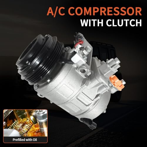 Image of A /C Compressor with Clutch Fit for Ford Edge Fusion 2.5L 2013-2020 | Air Conditioning Compressor Fit for Lincoln MKZ 2.0L 2013-2020,AC Compressor,Replaces CO29119C,DG9H19D629CA,DG9Z19703C