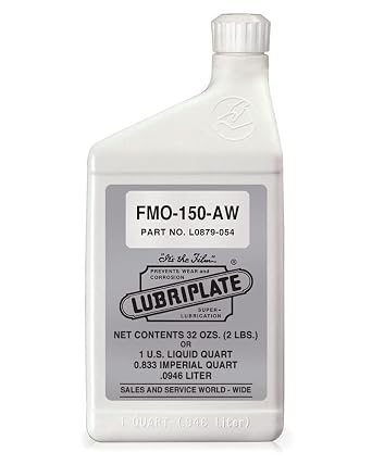 Lubriplate L0879-054 FMO-150 AW Multi-Purpose, Food Grade USP White Mineral Oil, 1 Plastic Quarts Pack of 12
