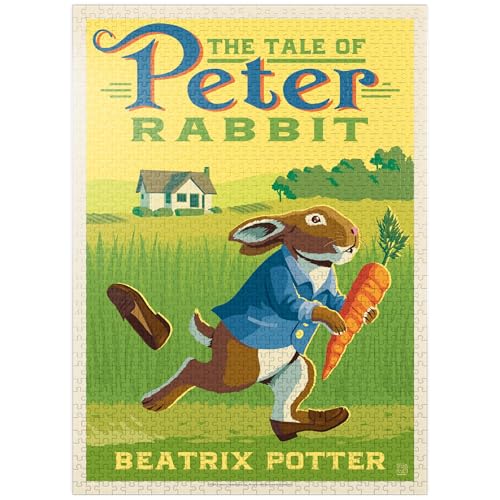 MyPuzzle The Tale of Peter Rabbit: Beatrix Potter, Vintage Poster - Premium 1000 Piece Jigsaw Puzzle for Adults
