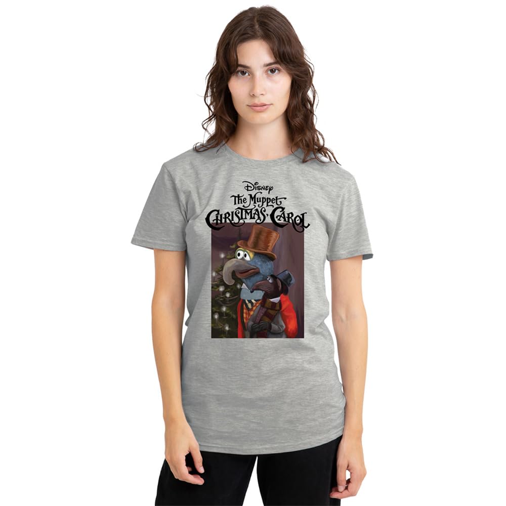 Muppets Disney The Christmas Carol Gonzo Rizzo Ladies T-Shirt, Athletic Heather, Medium