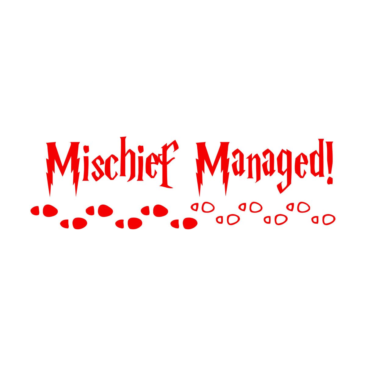 Wall Vinyl Sticker Decor Cartoon Prank Management Footprints Kids Children Room Funny Quote 51.8x170.6cm Self Adhesive Extra Large red