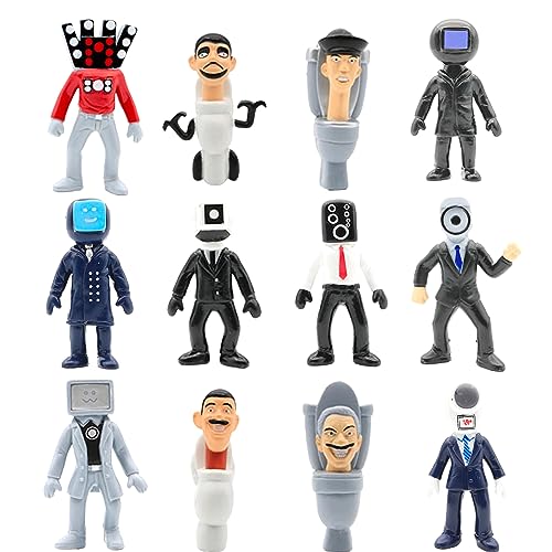 Skibi-Toilet Action Figure,12pcs Skibi-Toilet Cool Game Character Action Toy Figure for KidsF