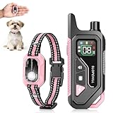 SLOPEHILL Mini Shock Collar for Small Dogs 5-30lbs, 4200FT Dog Training Collar with Remote,IPX8 Waterproof E-Collar Features Beep,Vibration,Shock,Light,No Shock Modes,Security Lock,Pink