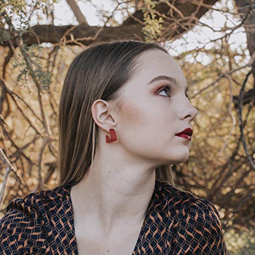 Leetie Lovendale Bermuda Hoop Earrings, Lightweight & Hypoallergenic, Handmade Jewelry For Women, Square Hoop Earrings, Usa Made, Vintage Lucite Acrylic, 3/4” Diameter, (Turquoise Shiny) #TOP7