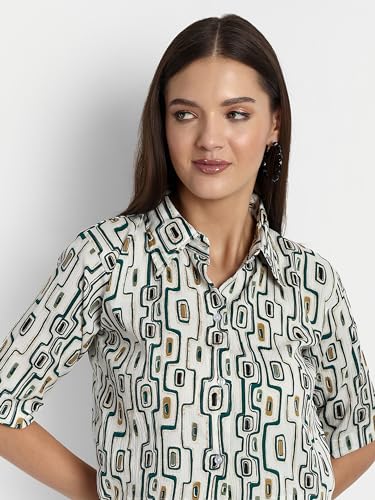 Image of TAGAS Women's Printed Short Sleeve Crop Shirt || Women's Shirt || Women's Crop Shirt || Girls Crop Shirt || Crop Shirt || Shirt (ST-11)