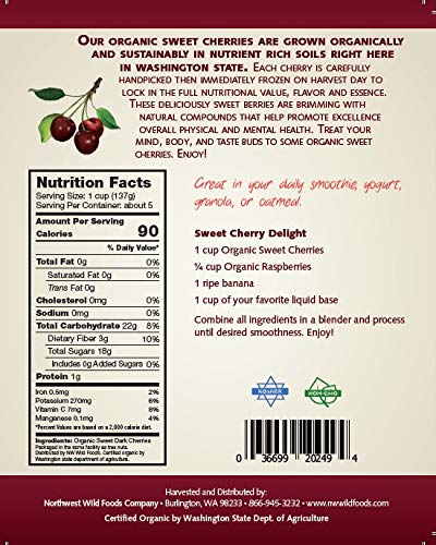 image for Fresh Frozen Organic Sweet Cherries by Northwest Wild Foods - for Smoo