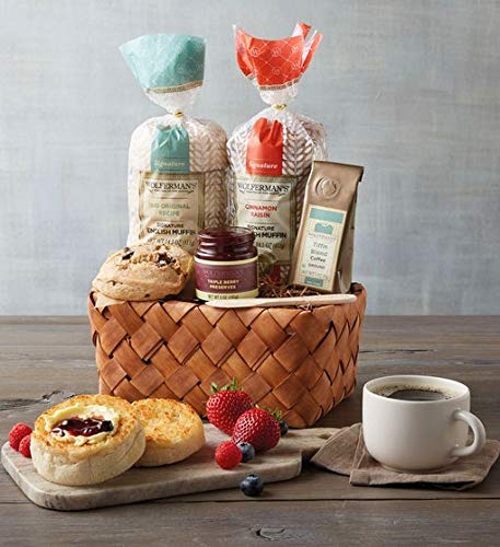 Wolferman's English Muffin Sampler Box, Pastry Box With Baked Goods, Gift Basket With English Muffins, Triple Berry Preserves, Ground Coffee, Any Occasion, Breakfast, Family, Friends, Coworkers